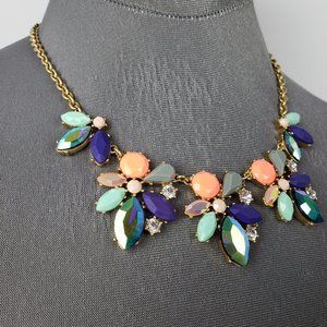 J. Crew Jewelry - J. Crew Gold Blue & Green Cut Glass Necklace J. Crew Jewelry - J. Crew Gold Blue & Green Cut Glass Necklace